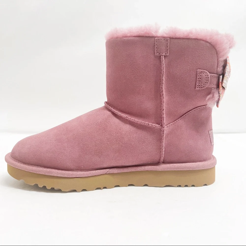 UGG Mini Bailey Bow Splatter Boots Color Urchin - Picture 7 of 15